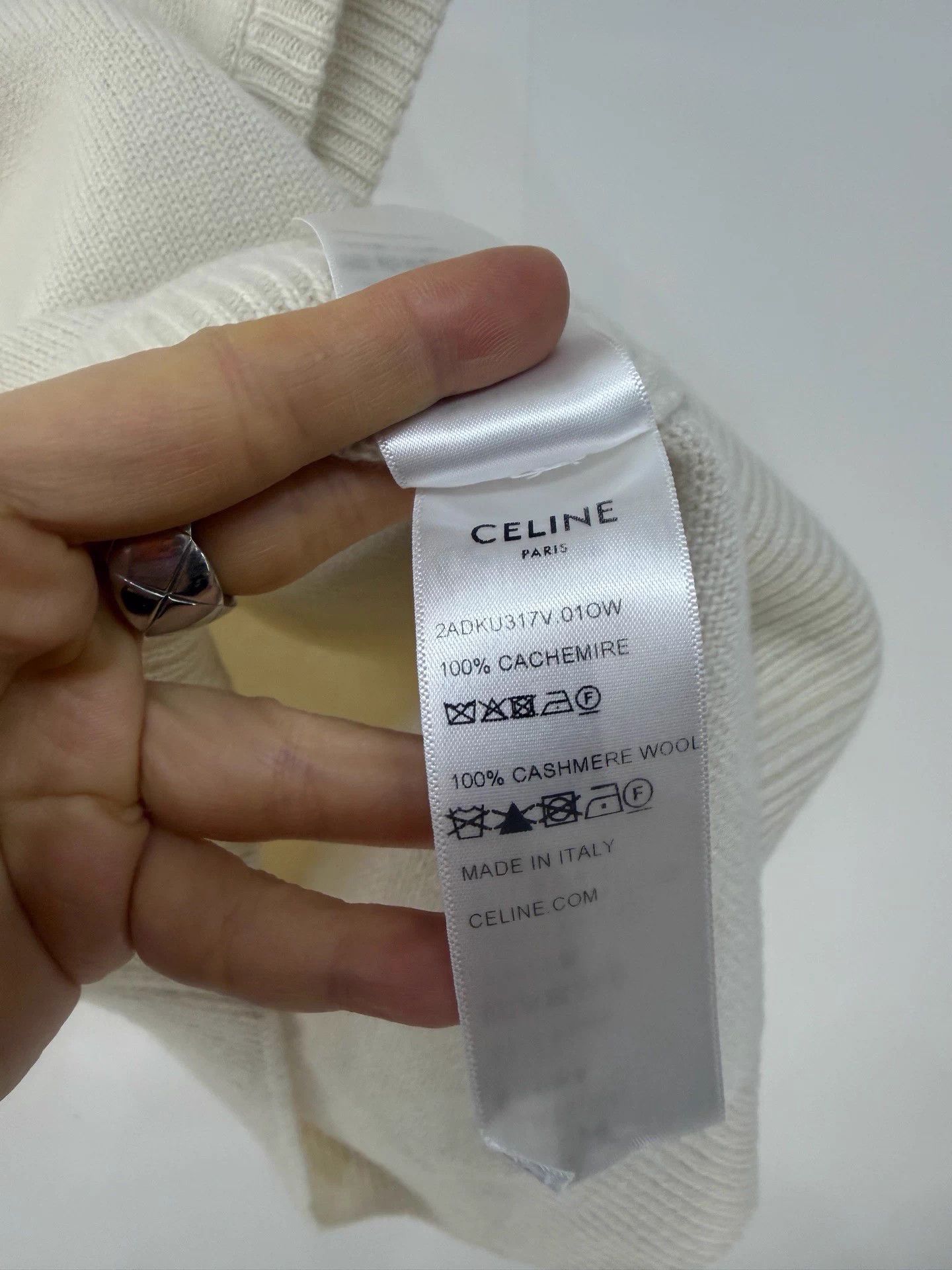Celine Celine White Logo Jacquard Cashmere Knit Vest L Size L / US 10 / IT 46 - 4 Thumbnail