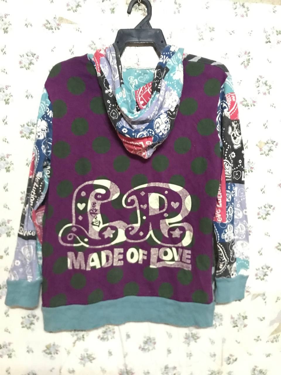 Japanese Brand Love Revolution Patchwork Print Hoodie Hysteric Style Size US S / EU 44-46 / 1 - 5 Thumbnail