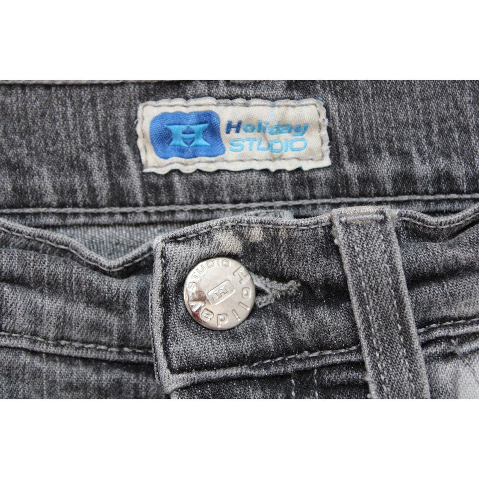 & Other Stories Grey Y2K Bleach Washed Skinny Flared Jeans Size 26" / US 2 / IT 38 - 4 Thumbnail