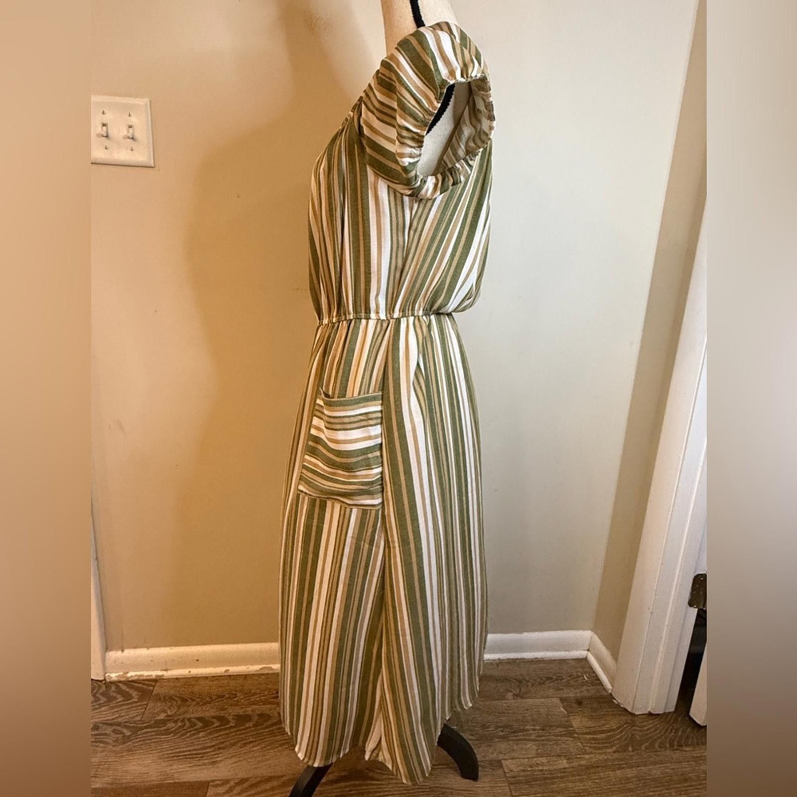 narifuri Naïf neutral striped boho chic long dress pockets SZ SM Size S / US 4 / IT 40 - 3 Thumbnail