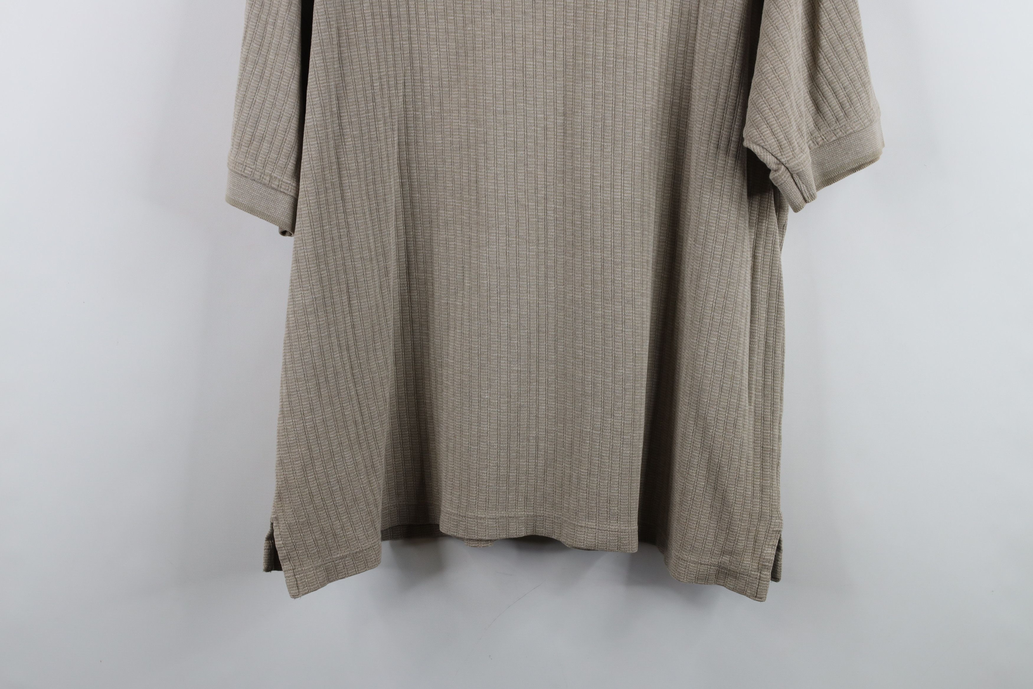 Vintage Vintage 90s Streetwear Textured Collared Polo Shirt Beige Size US M / EU 48-50 / 2 - 11 Thumbnail