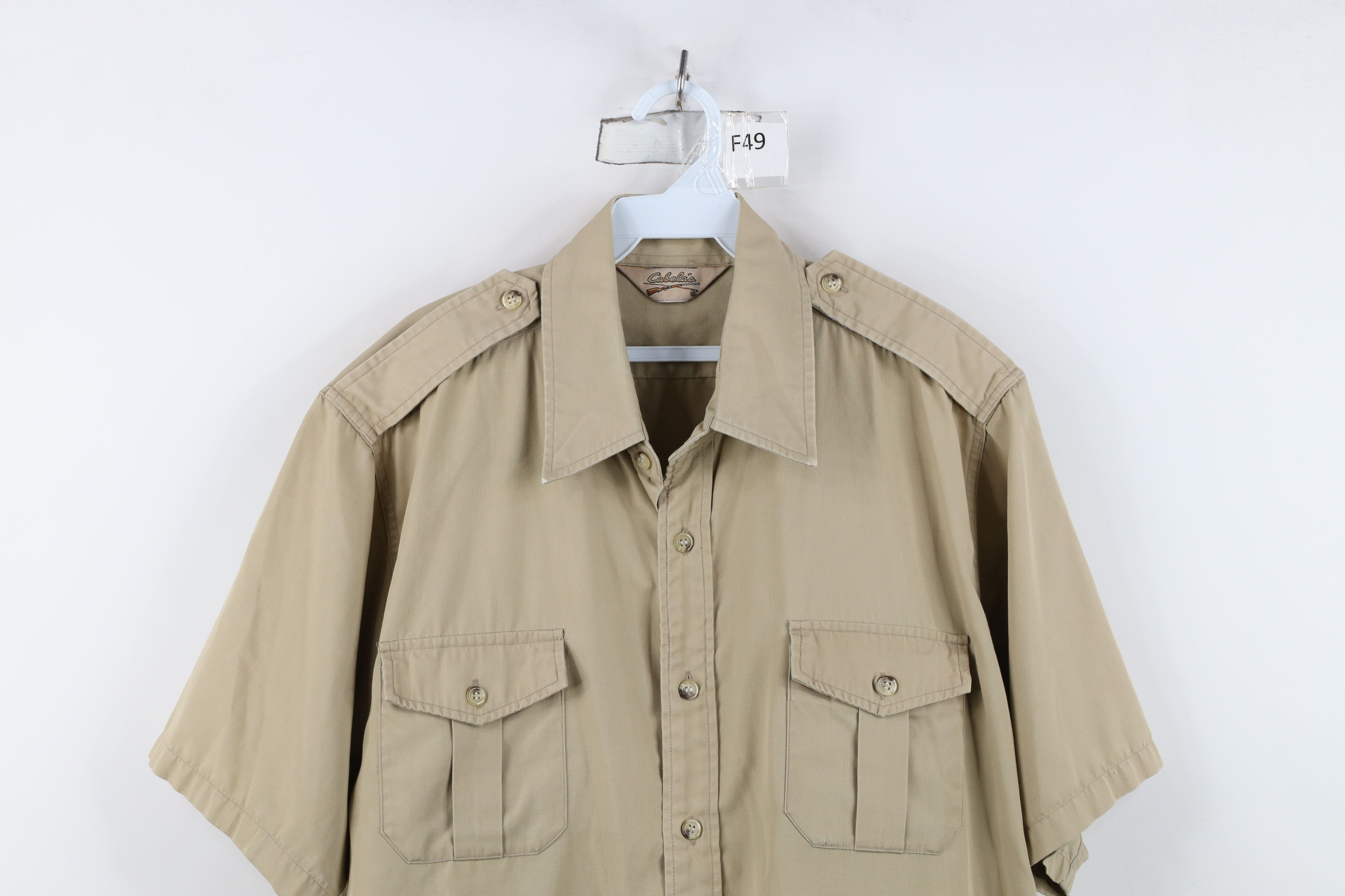 Cabelas Vintage 90s Cabelas Safari Bush Collared Button Shirt Khaki Size US L / EU 52-54 / 3 - 2 Thumbnail