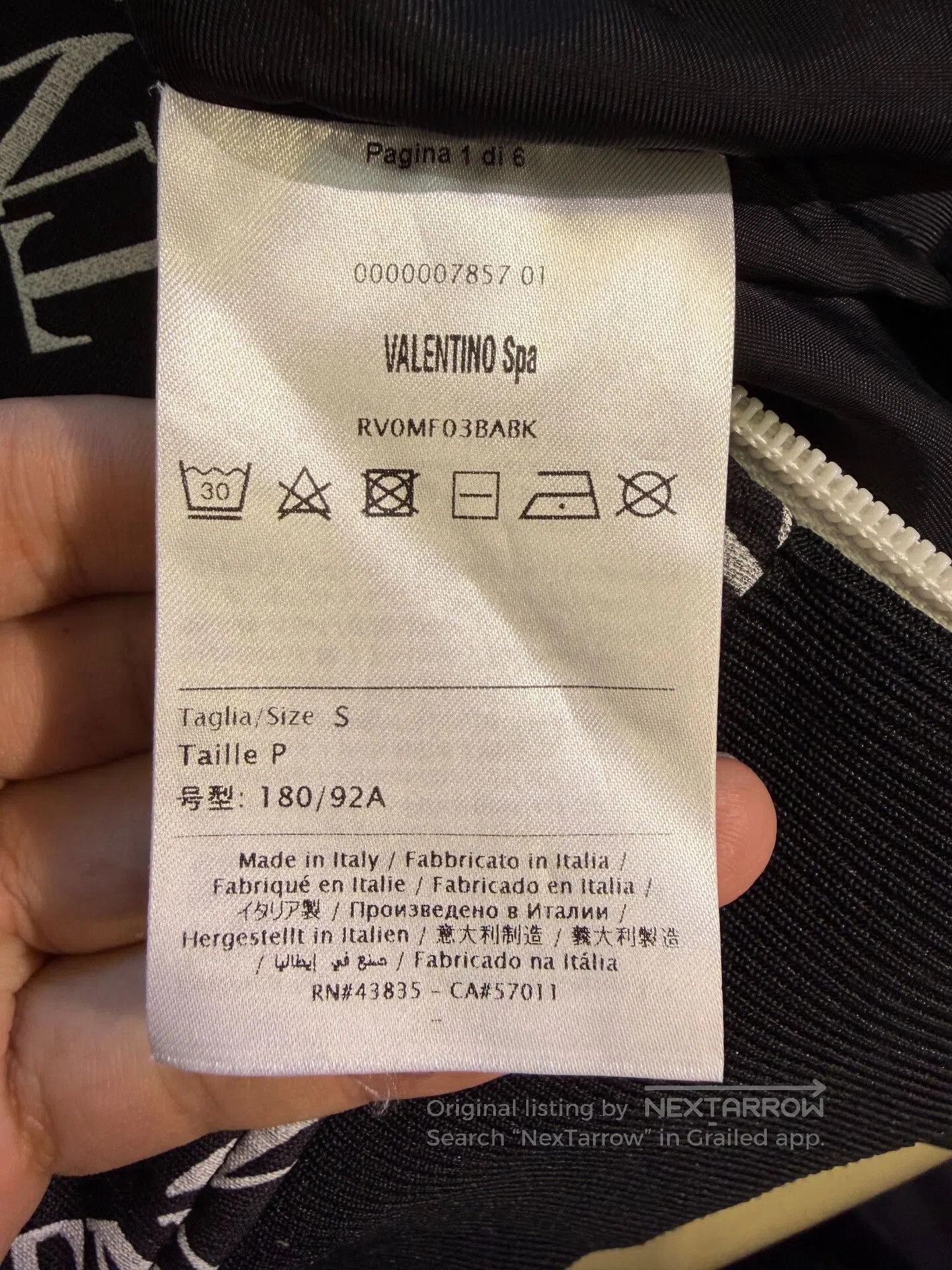 Valentino Valentino Logo Print Zip Stand Collar Jacket. Size US S / EU 44-46 / 1 - 4 Thumbnail
