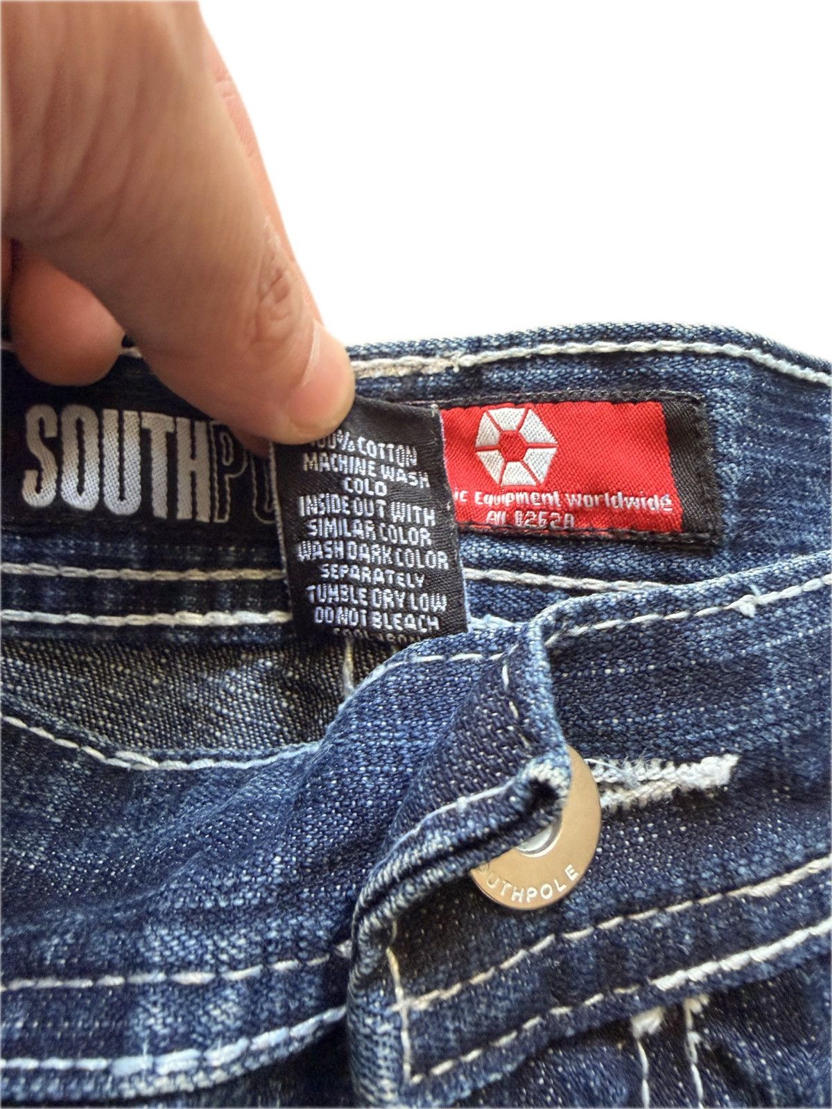 Southpole Vintage 90s Southpole Red Tab Dark Wash Jeans Size US 36 / EU 52 - 9 Thumbnail