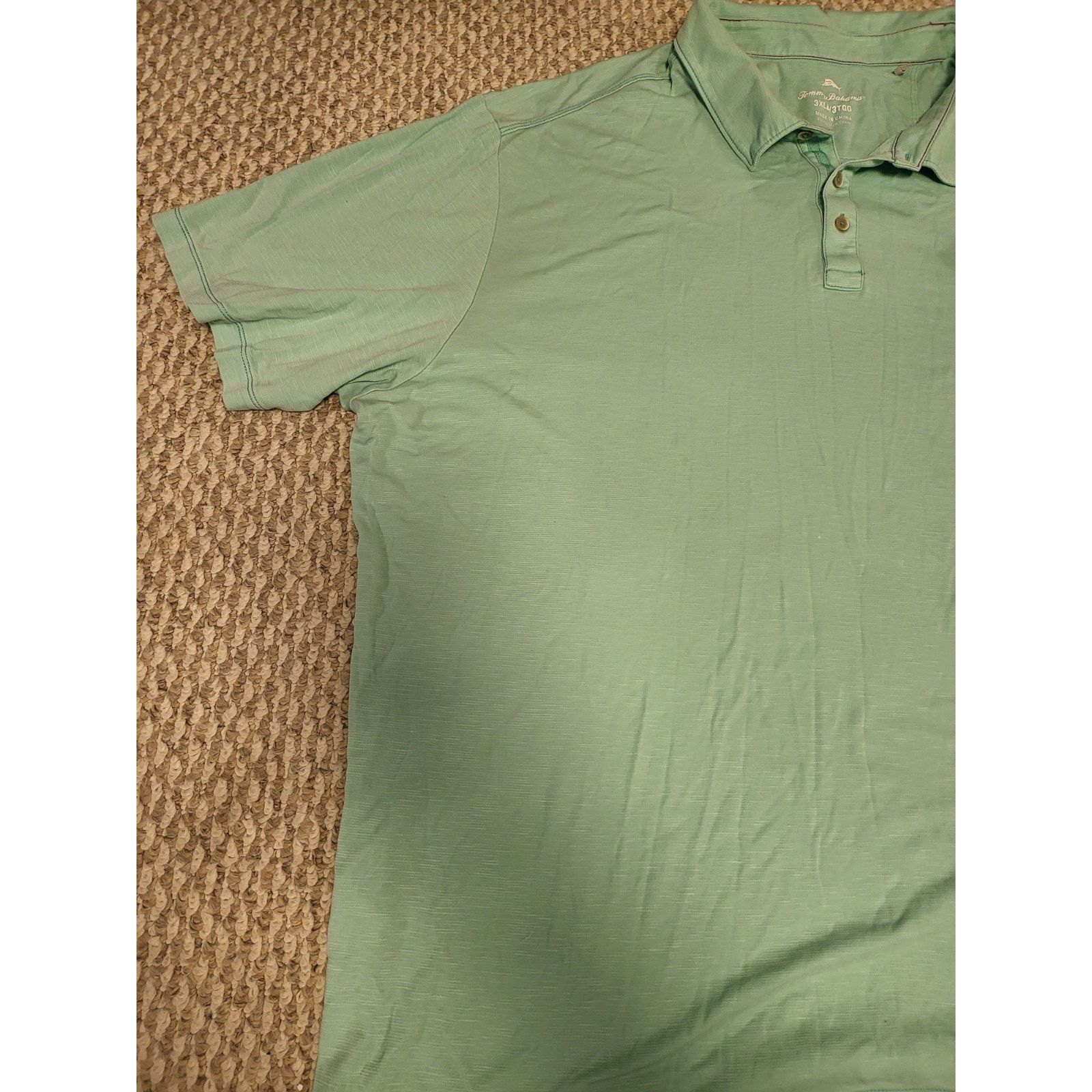 Tommy Bahama Tommy Bahama Men's 3XL Three Button Pale Green Golf Shirt Size US XXL / EU 58 / 5 - 2 Thumbnail