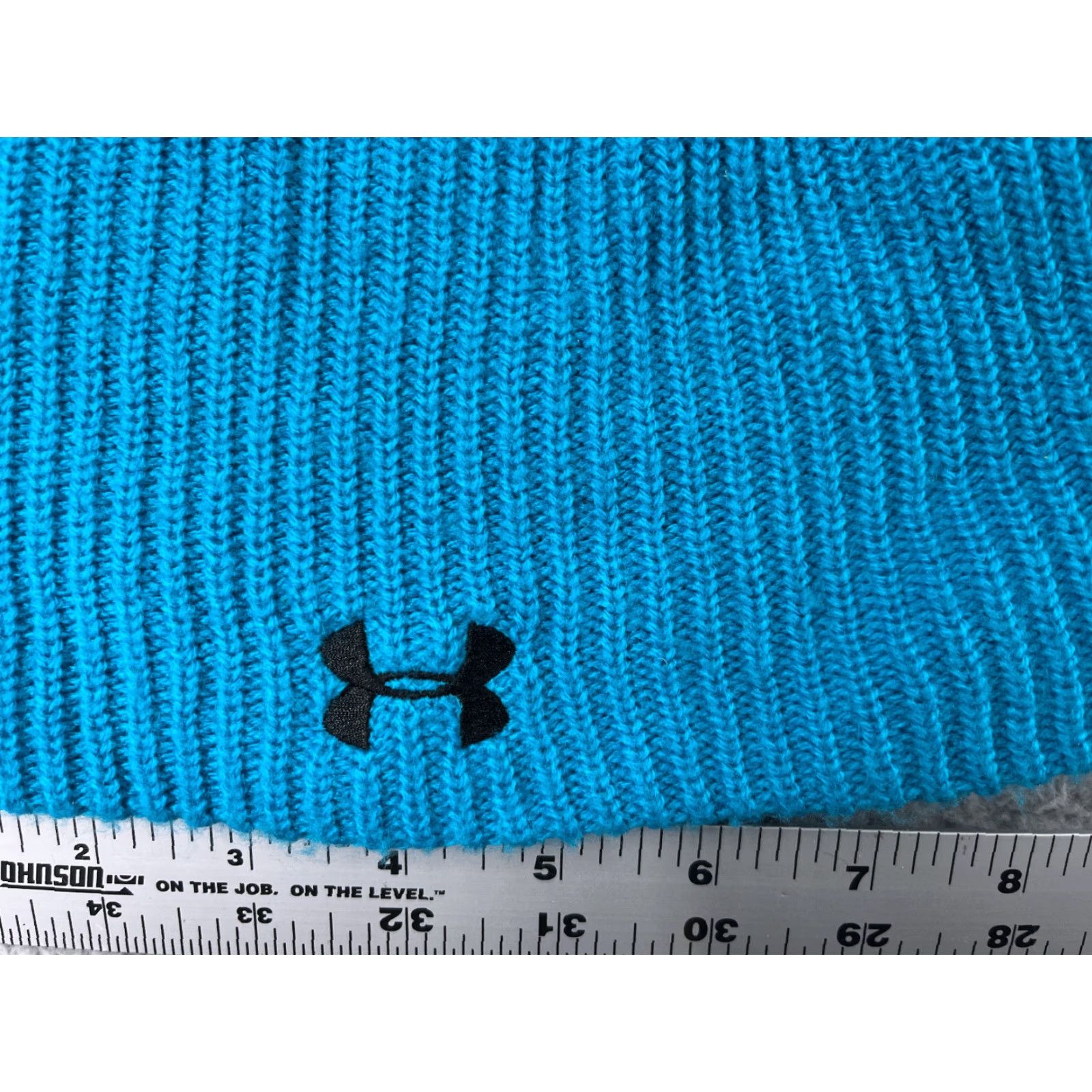 Under Armour Under Armour Beanie Womens One Size Knit Blue Embroidered Ski Hat/Cap 100% Acrylic Adult Womens Winter Fall Spring Summer Vintage: No Size ONE SIZE - 2 Thumbnail