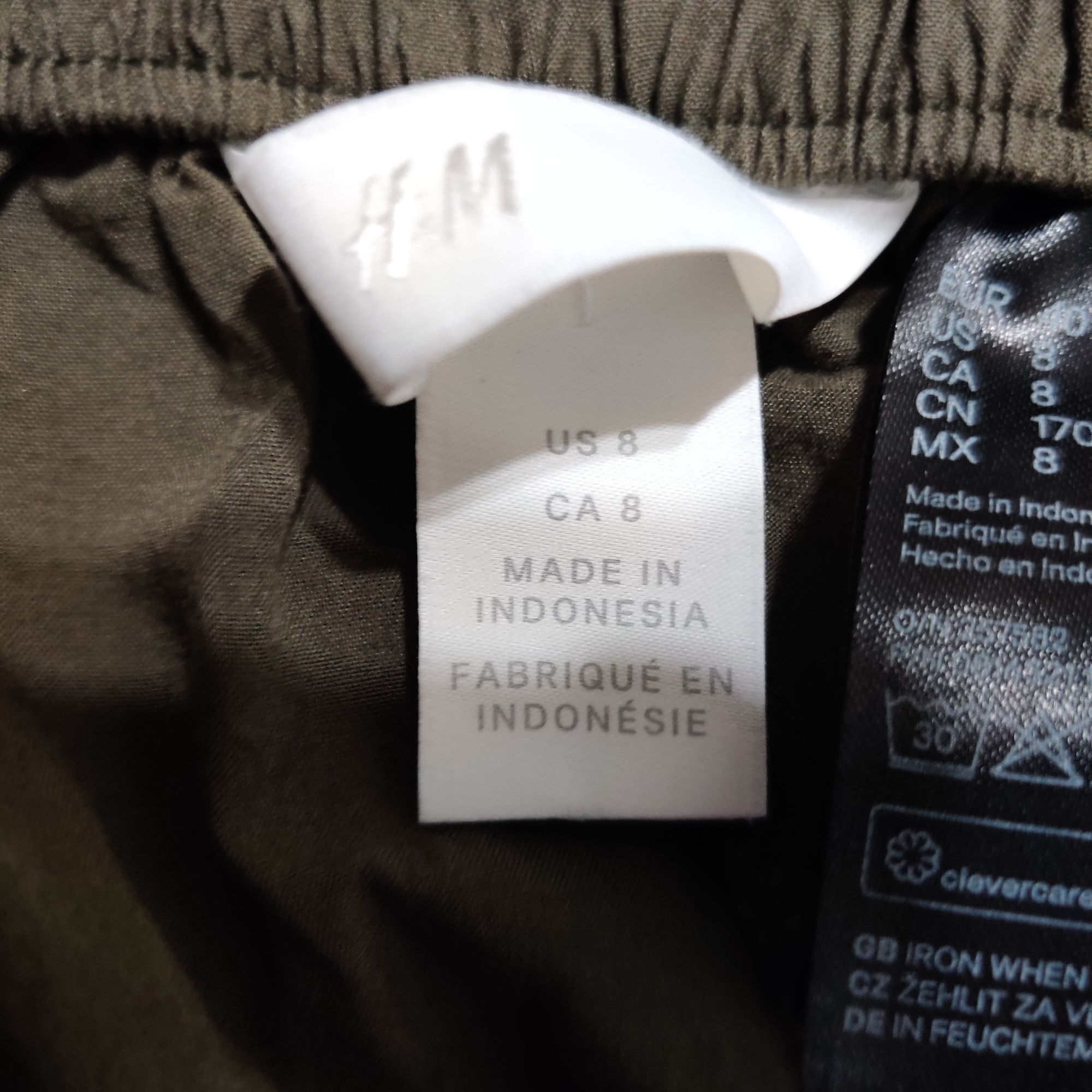 H&M H&M Olive High Waist Paperbag Pants Relaxed Tapered Pleated Size 30" / US 8 / IT 44 - 6 Thumbnail