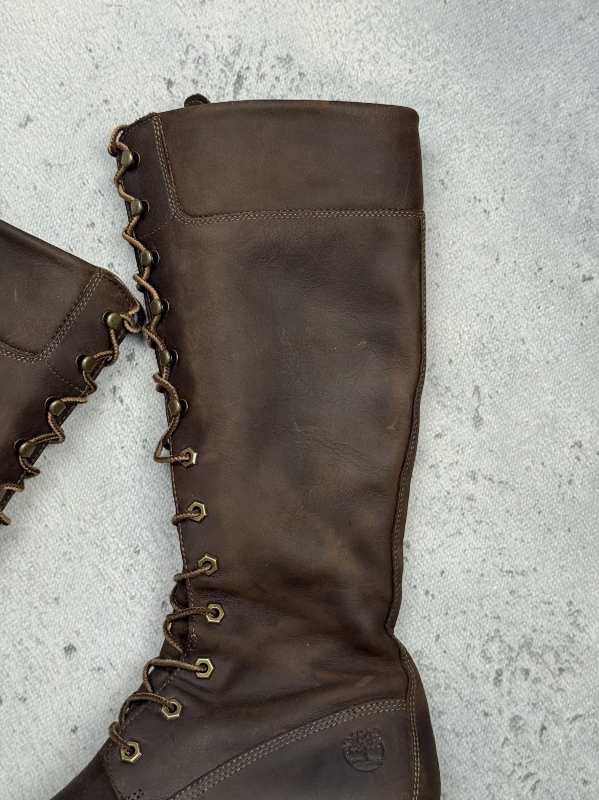 Timberland Vintage Timberland Tall Lace-Up Leather Boots Brown Women’s Size US 7 / IT 37 - 5 Thumbnail