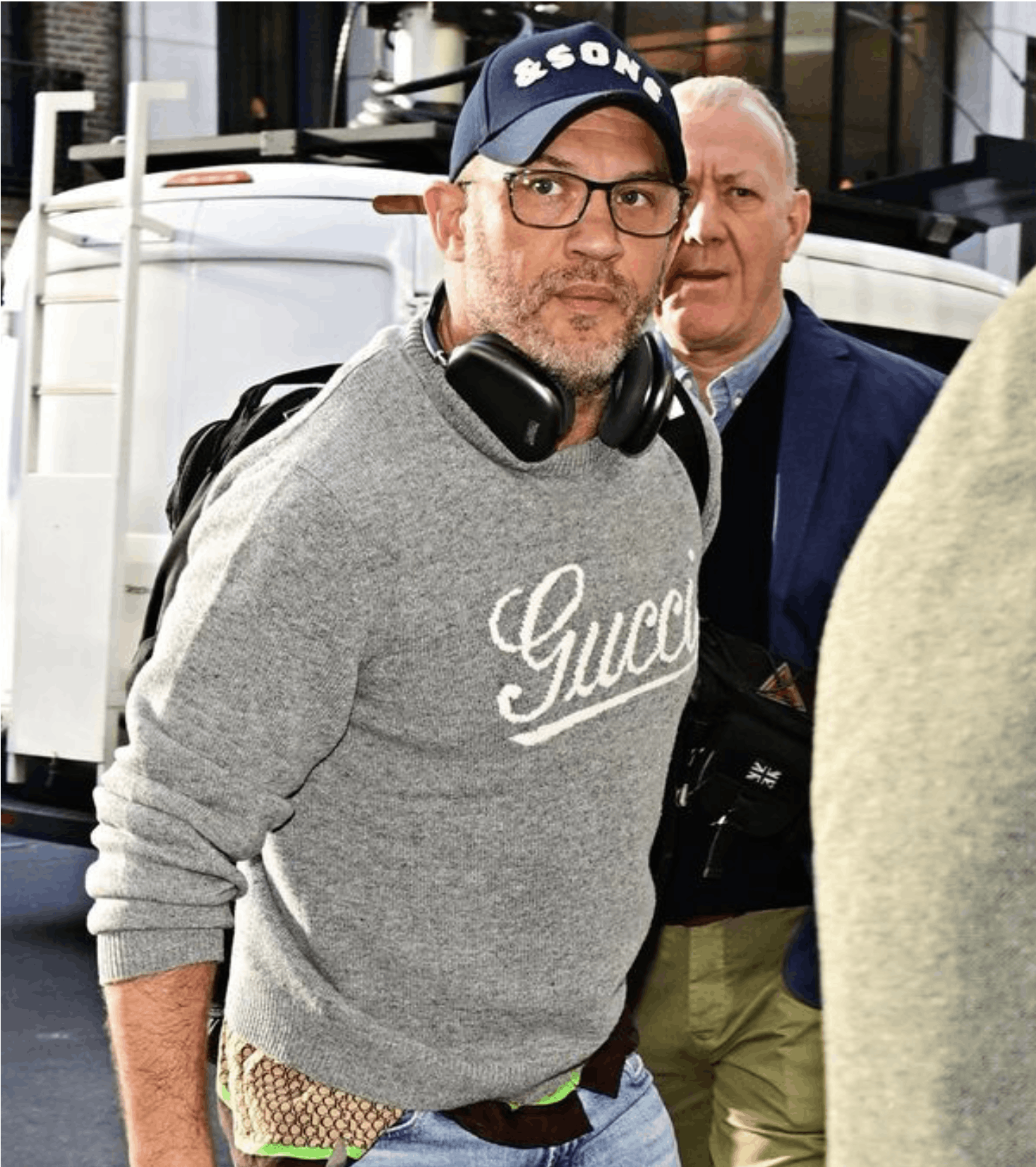 Gucci Gucci Logo Intarsia Wool Sweater – Grey Mélange – Size L Size US L / EU 52-54 / 3 - 12 Thumbnail