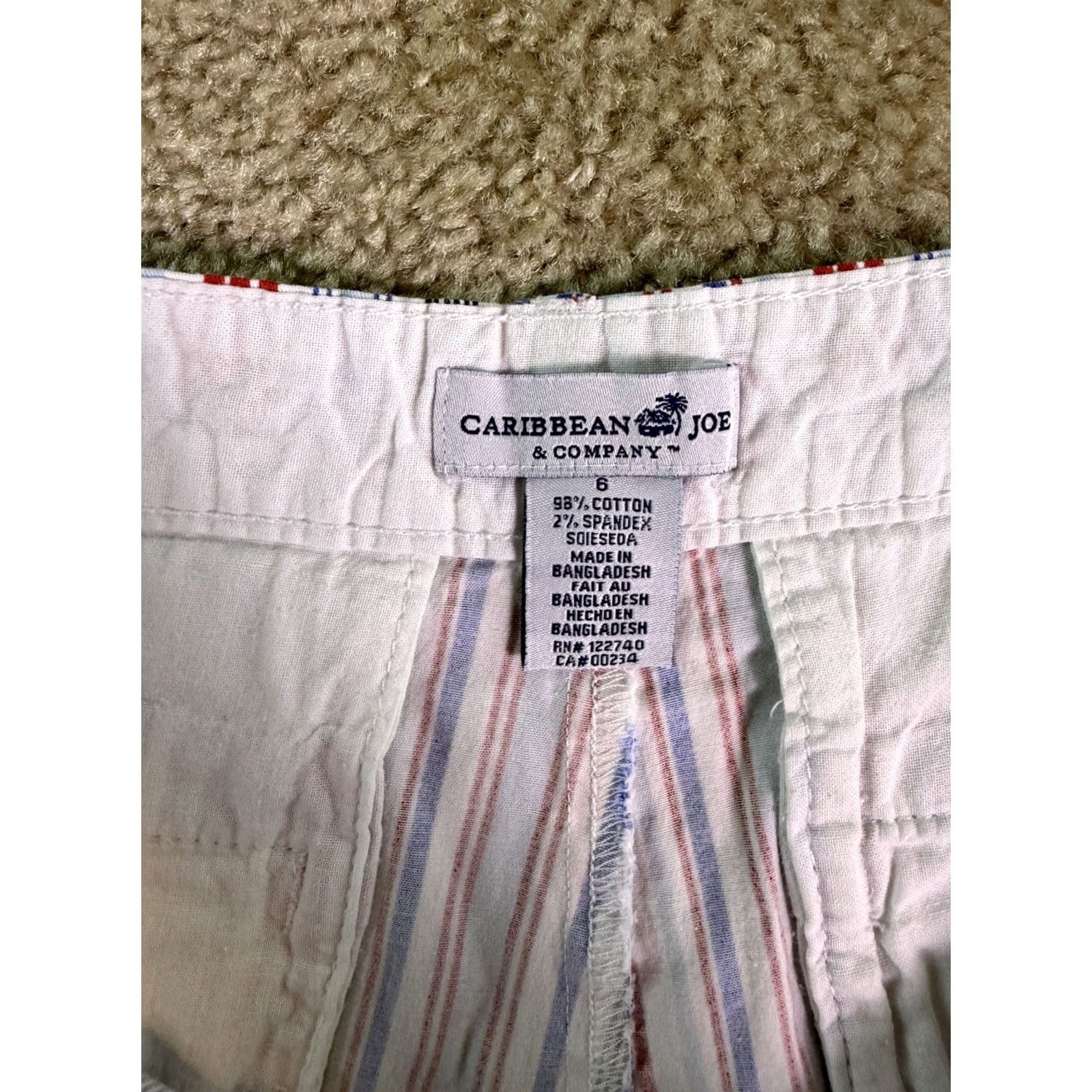 Vintage Caribbean Joe Women's Bermuda Shorts Size 6 Striped Cotton Spandex Casual Size 28" / US 6 / IT 42 - 5 Thumbnail