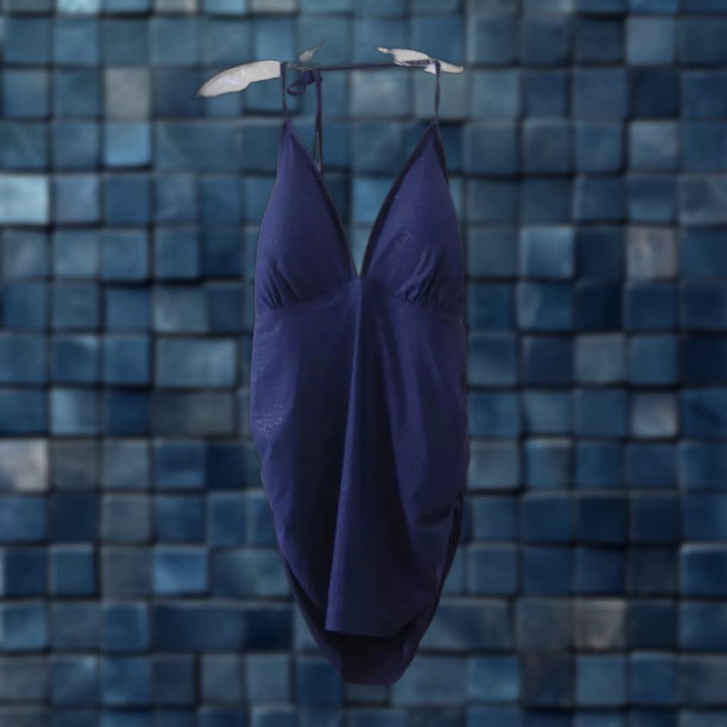 Vintage NEW NWT A Pea in the Pod Navy Tie Halter Maternity Tankini Swim Top Size L Women Blue Size L / US 10 / IT 46 - 1 Thumbnail
