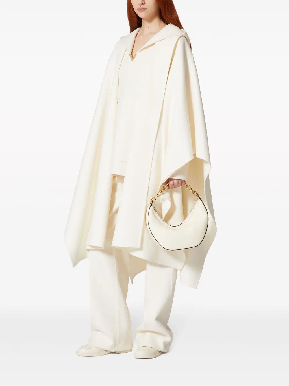 Valentino o1y0226 Size : M / Turtleneck Cloak in White Size ONE SIZE - 2 Thumbnail