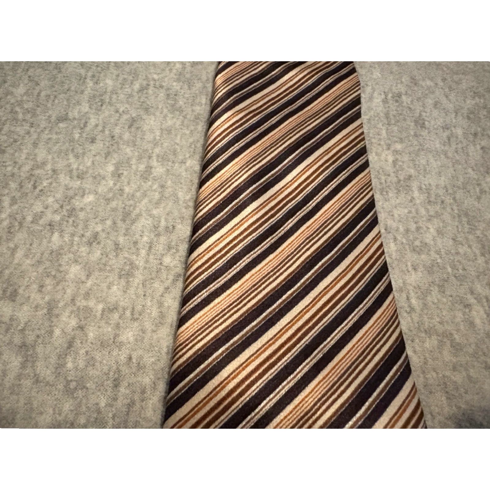 Brioni Brioni Silk Tie Striped Brown Made in Italy Long 61 Inches Mens Tie Brown Silk Italy Brioni Size ONE SIZE - 5 Thumbnail