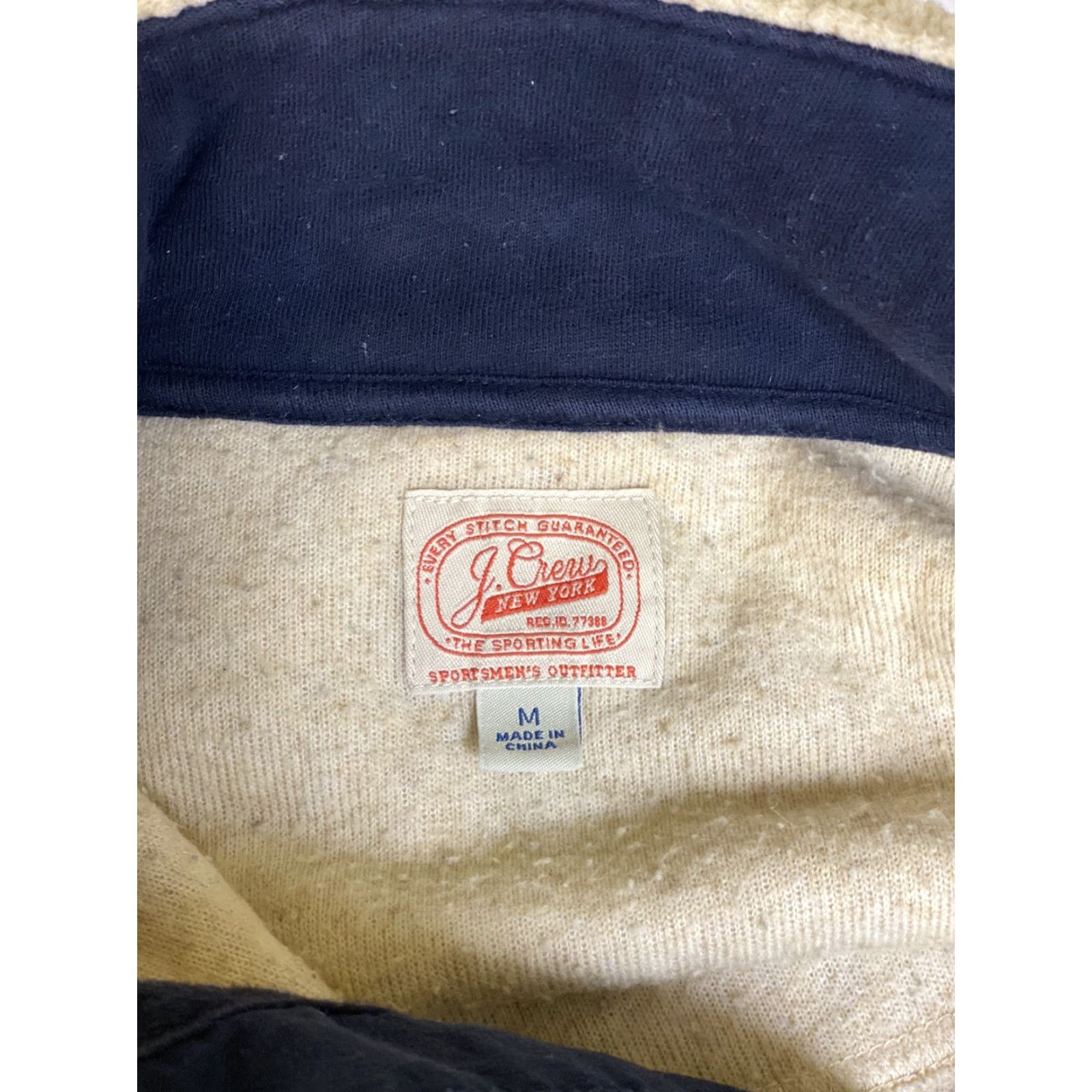 Vintage J Crew Mens Fleece Snap Sherpa Pullover Sweatshirt Crew Neck M Cream Navy Blue Solid Vintage No (adjust if required by rules) Size US M / EU 48-50 / 2 - 5 Thumbnail