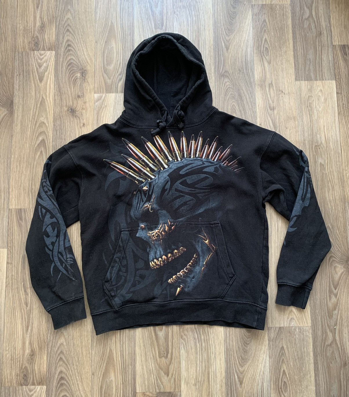 Vintage Rare Vintage Spiral Faded Skulls Hoodie Y2K Avant Garde | Grailed
