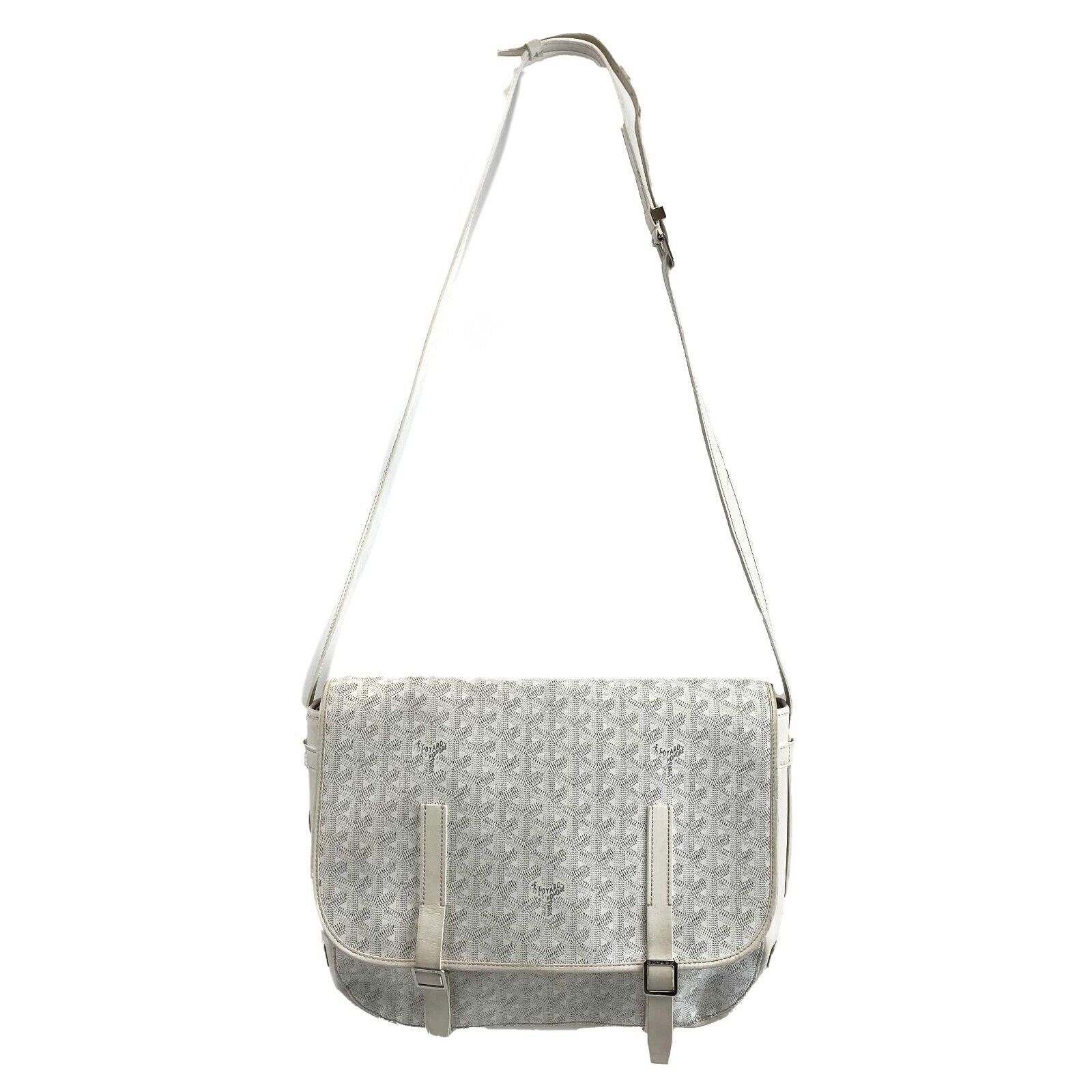 image of Goyard Belvedere Messenger Bag Coated Canvas Mm White Good in Silver, Women's
