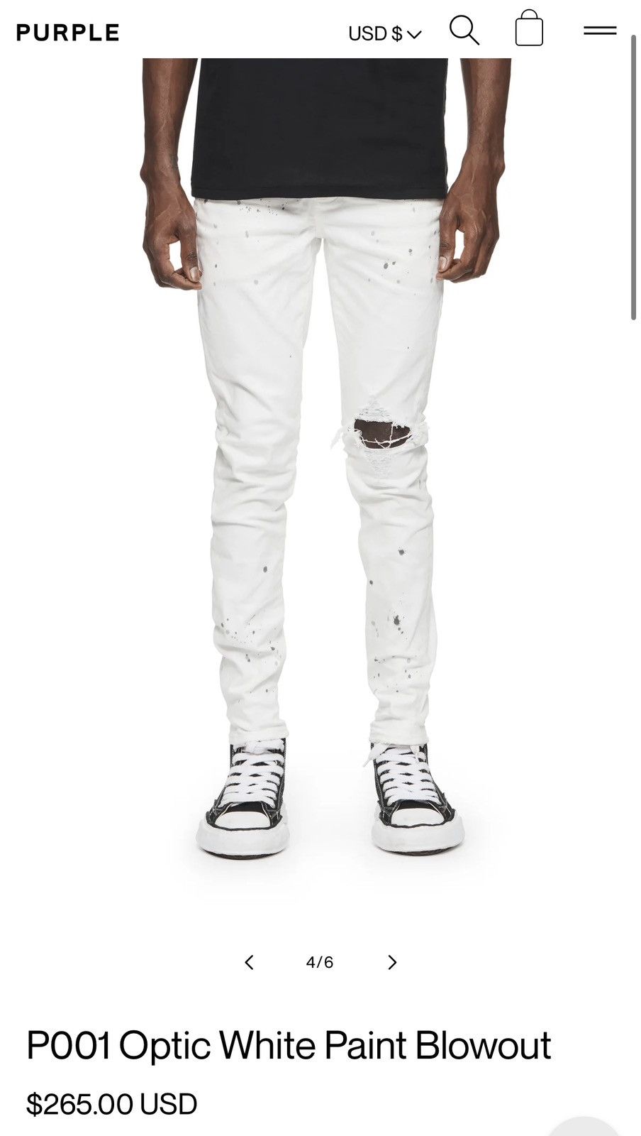 Purple P001 Optic White Paint Blowout Size US 36 / EU 52 - 14 Thumbnail