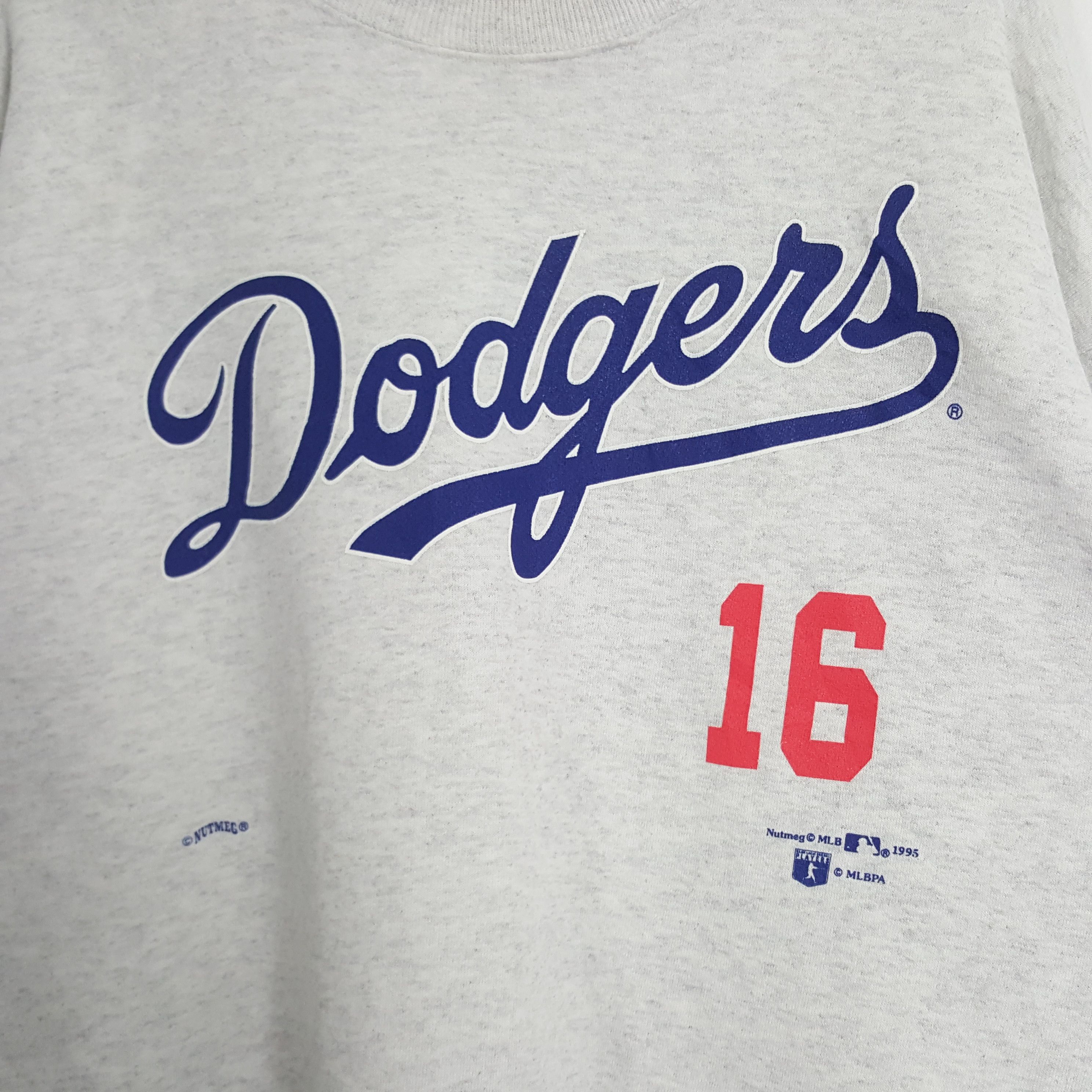 MLB × Nutmeg × Vintage Vintage 90's Dodgess NOMO 16 Baseball MLB Sweatshirt Size US XL / EU 56 / 4 - 2 Thumbnail