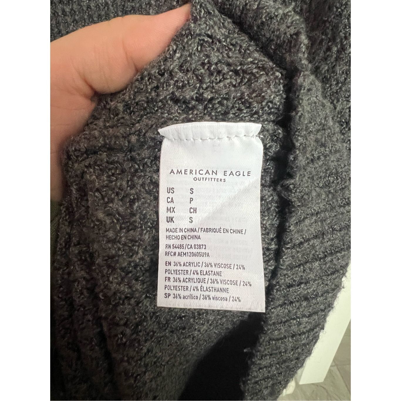 American Eagle Outfitters American Eagle Grey Waffle Sweater Woman’s Size Small Size S / US 4 / IT 40 - 5 Thumbnail