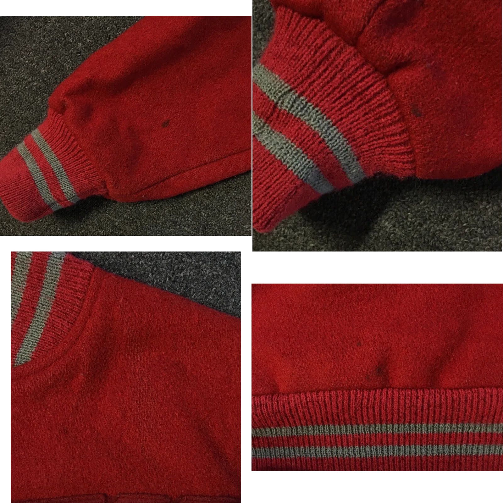 Vintage VINTAGE Varsity Jacket S Red 80s 90s Band Letterman Wool USA Chain Stitch Men Small College Football Basketball Grunge School Track Team Bomber Combo Size US S / EU 44-46 / 1 - 8 Thumbnail