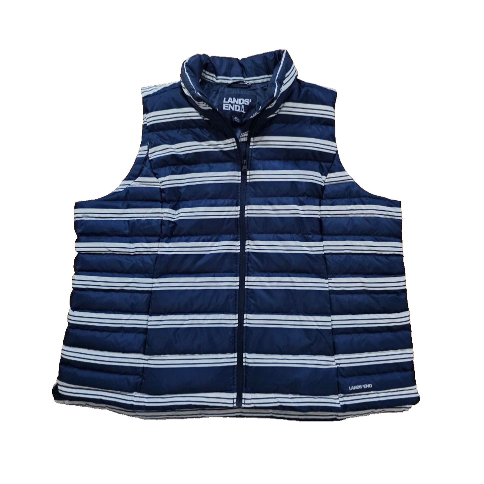 Lands' End Lands End Down Puffer Coastal Fisherman Stripe 2X A001834 Size XXL / US 16-18 / IT 52-54 - 2 Thumbnail