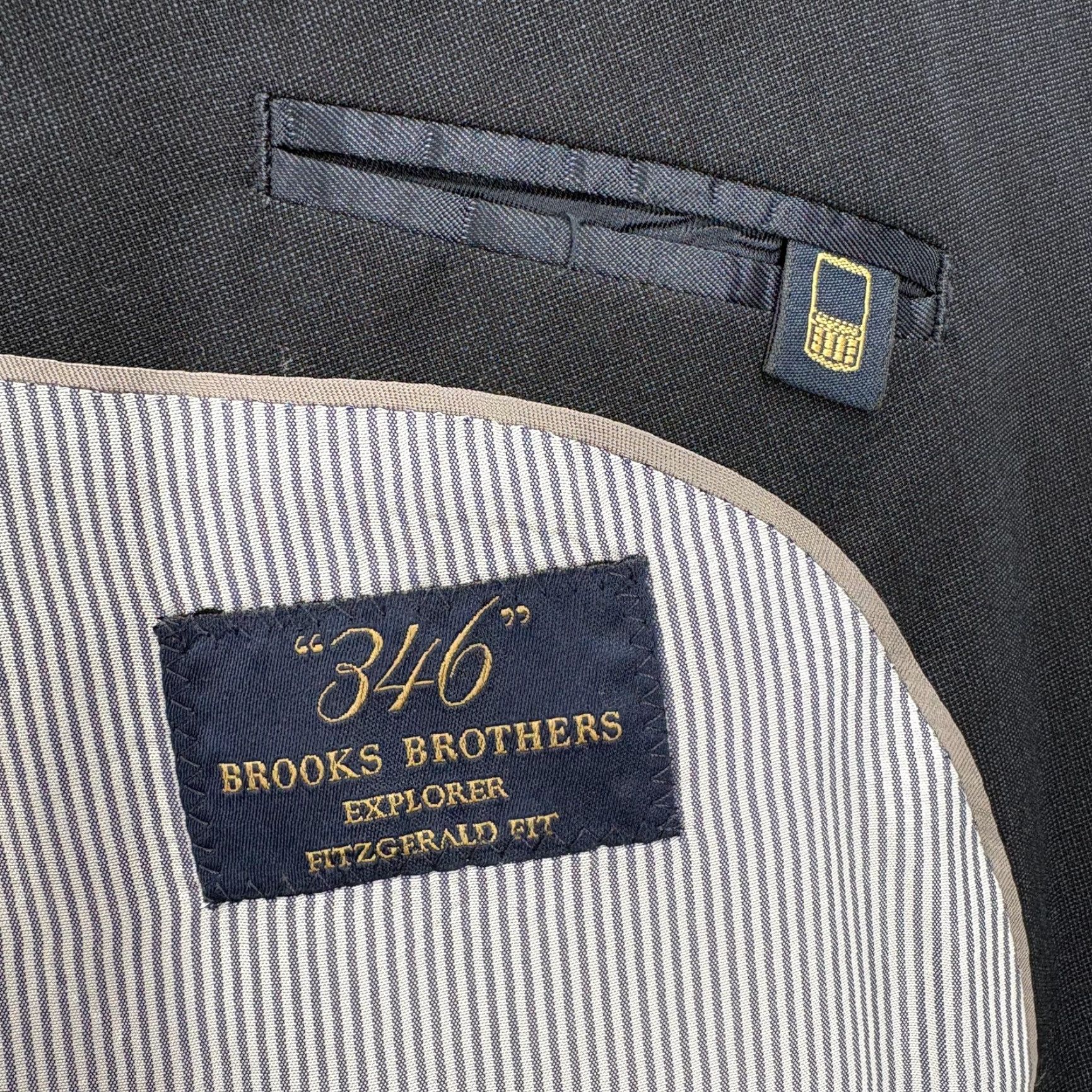 Brooks Brothers Brooks Brothers 346 Blazer Mens 46L Blue Wool Explorer Fitzgerald Fit Sport Coat Size 46R - 5 Thumbnail