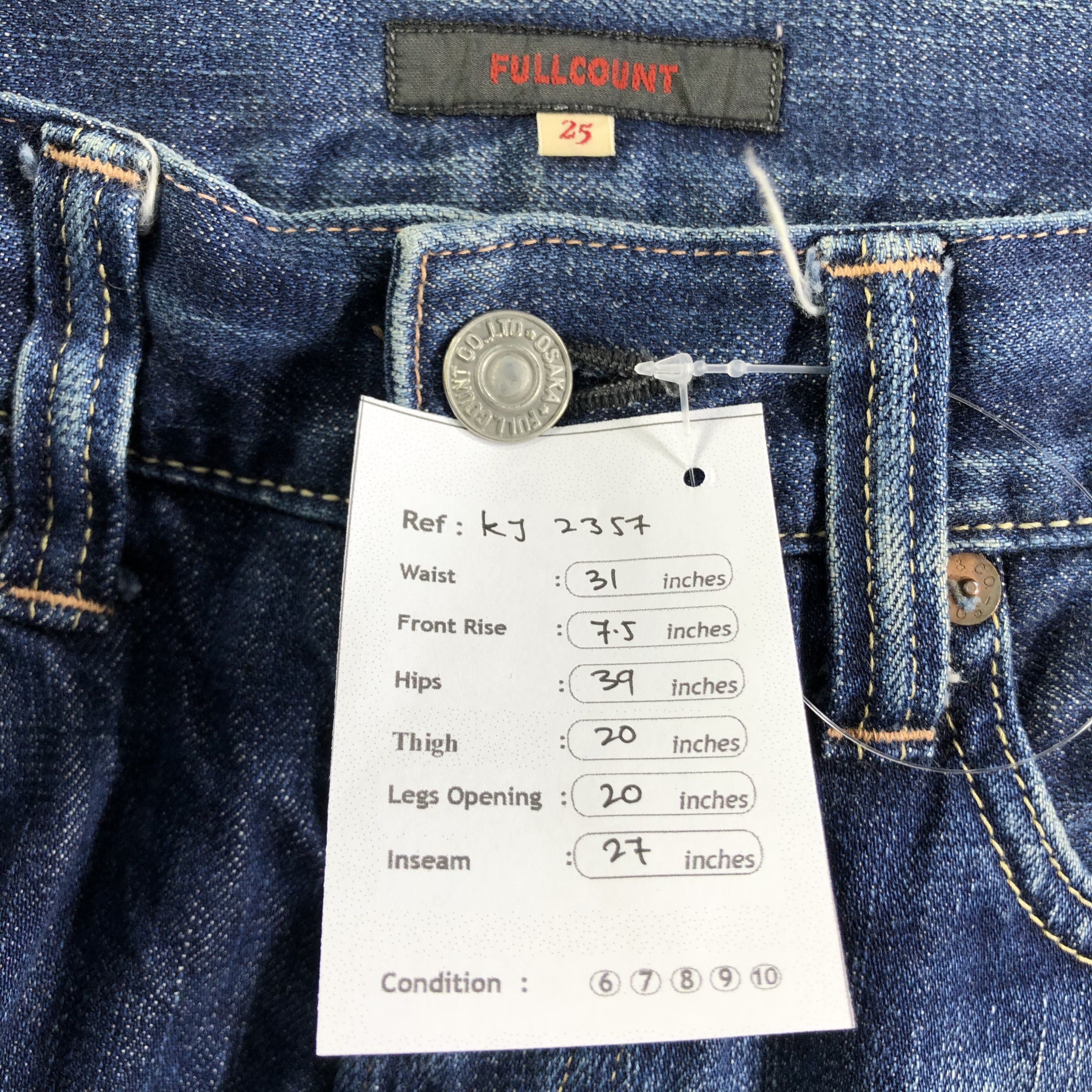 Full Count & Co. Full Count Jeans Flare Denim KJ2357 Size 25" / US 0 / IT 36 - 11 Thumbnail