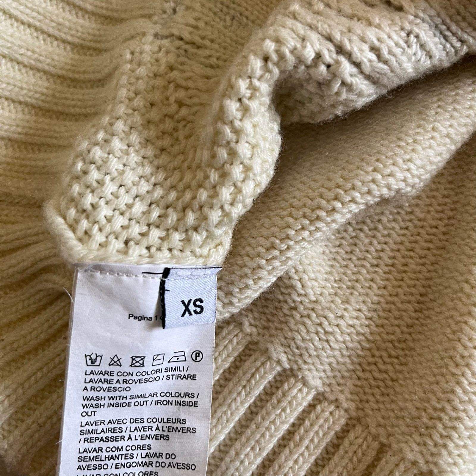 Pinko Pinko Cream Black Lace Cable Knit Mock Neck Sweater Size XS / US 0-2 / IT 36-38 - 9 Thumbnail