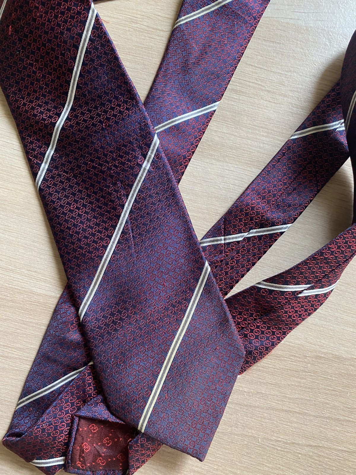 Gucci Gucci Silk Monogram Shimmering Tie Size ONE SIZE - 4 Thumbnail