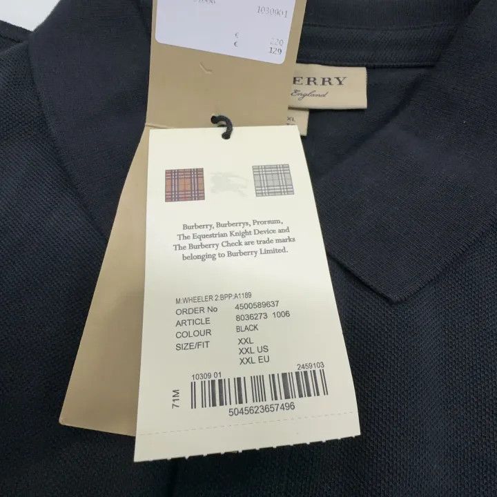 Burberry Burberry Burberry Black Embroidered Logo Polo Shirt-2507 Size US XXL / EU 58 / 5 - 9 Thumbnail