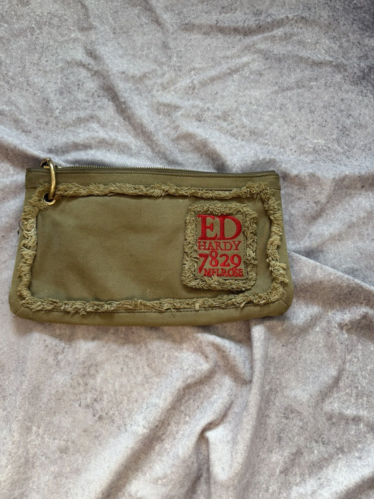Ed Hardy Y2K Ed Hardy Distressed Canvas Clutch Bag Size ONE SIZE - 6 Thumbnail