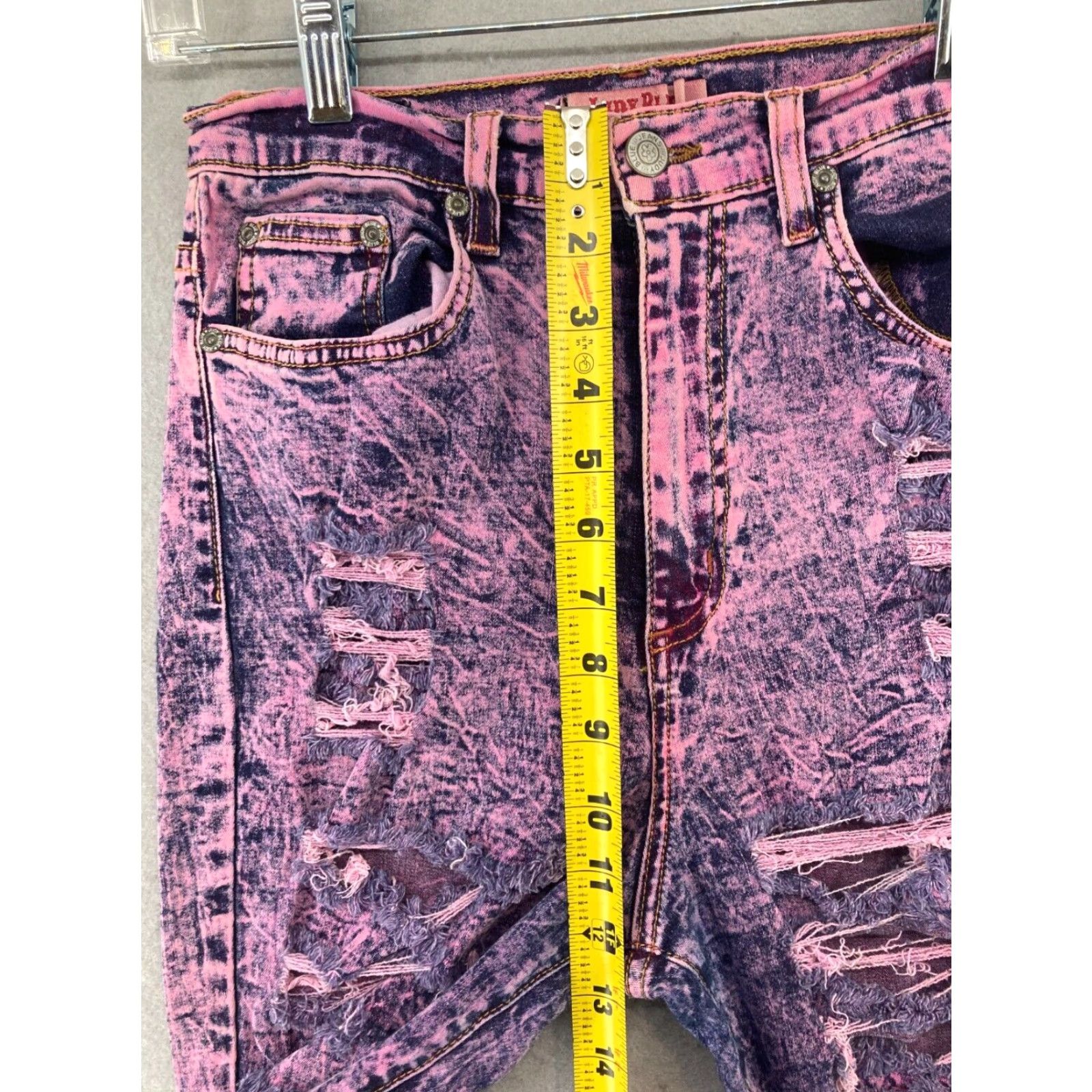 Denime Judy Blue Jeans Womens 9 Pink Denim Stretch Skinky Shirt Jeans? Size 30" / US 8 / IT 44 - 4 Thumbnail