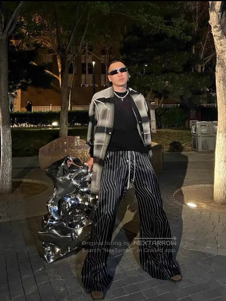 Rick Owens Rick Owens 23 SS striped wide leg pants Size US 38 / EU 54 - 5 Thumbnail