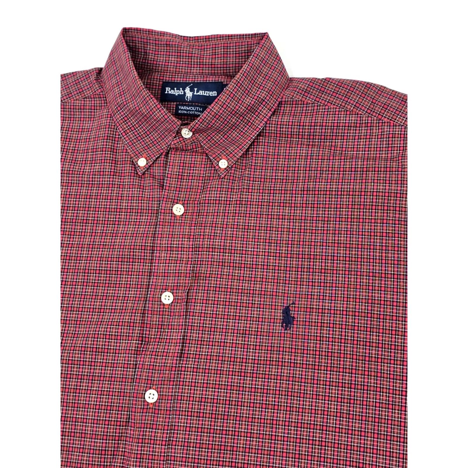 Polo Ralph Lauren VINTAGE Polo Ralph Lauren Yarmouth Oxford Shirt Men 55" Chest Red Green 17 34/35 XL-XXL Button-Down Collar SVG? Size US XXL / EU 58 / 5 - 2 Thumbnail