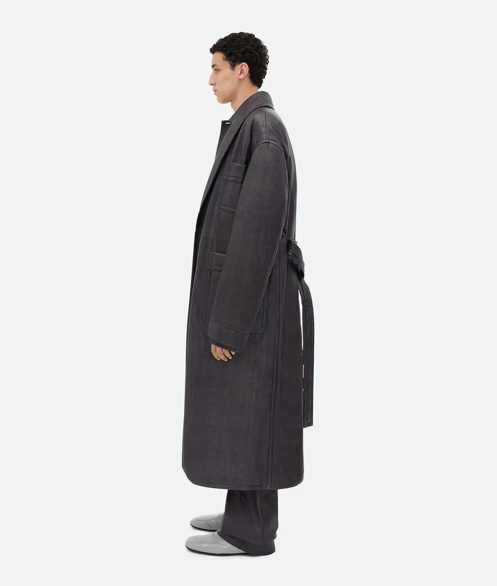 Bottega Veneta o1n1vont0925 Printed Leather Chevron Coat in Black Size US L / EU 52-54 / 3 - 2 Thumbnail