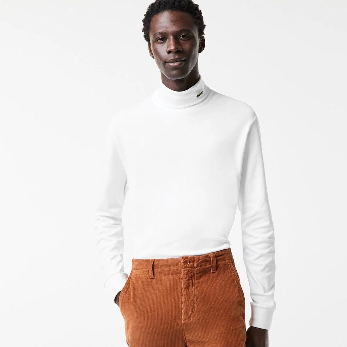 Lacoste Lacoste Golf White Turtleneck Long Sleeve Top Logo Neck Sz L Size US L / EU 52-54 / 3 - 2 Thumbnail