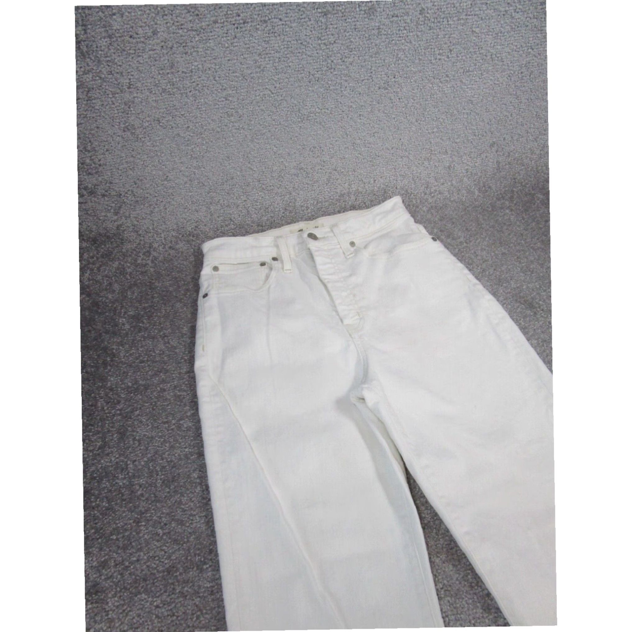 Madewell Womens Madewell Classic Straight 27 White High Rise Jeans Size 27" / US 4 / IT 40 - 2 Thumbnail