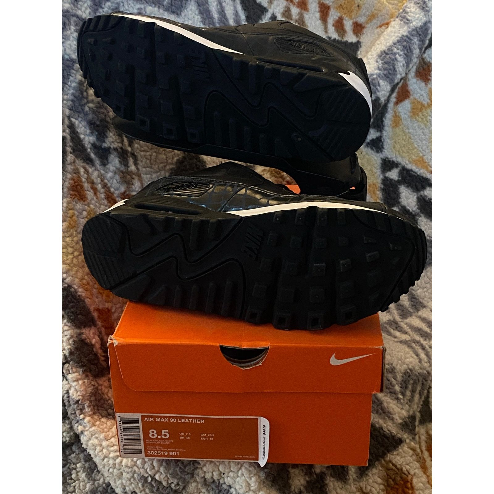 Nike Air Max 90 Leather 'Reflector Croc' m8.5 w10 Size US 8 / EU 41 - 4 Thumbnail