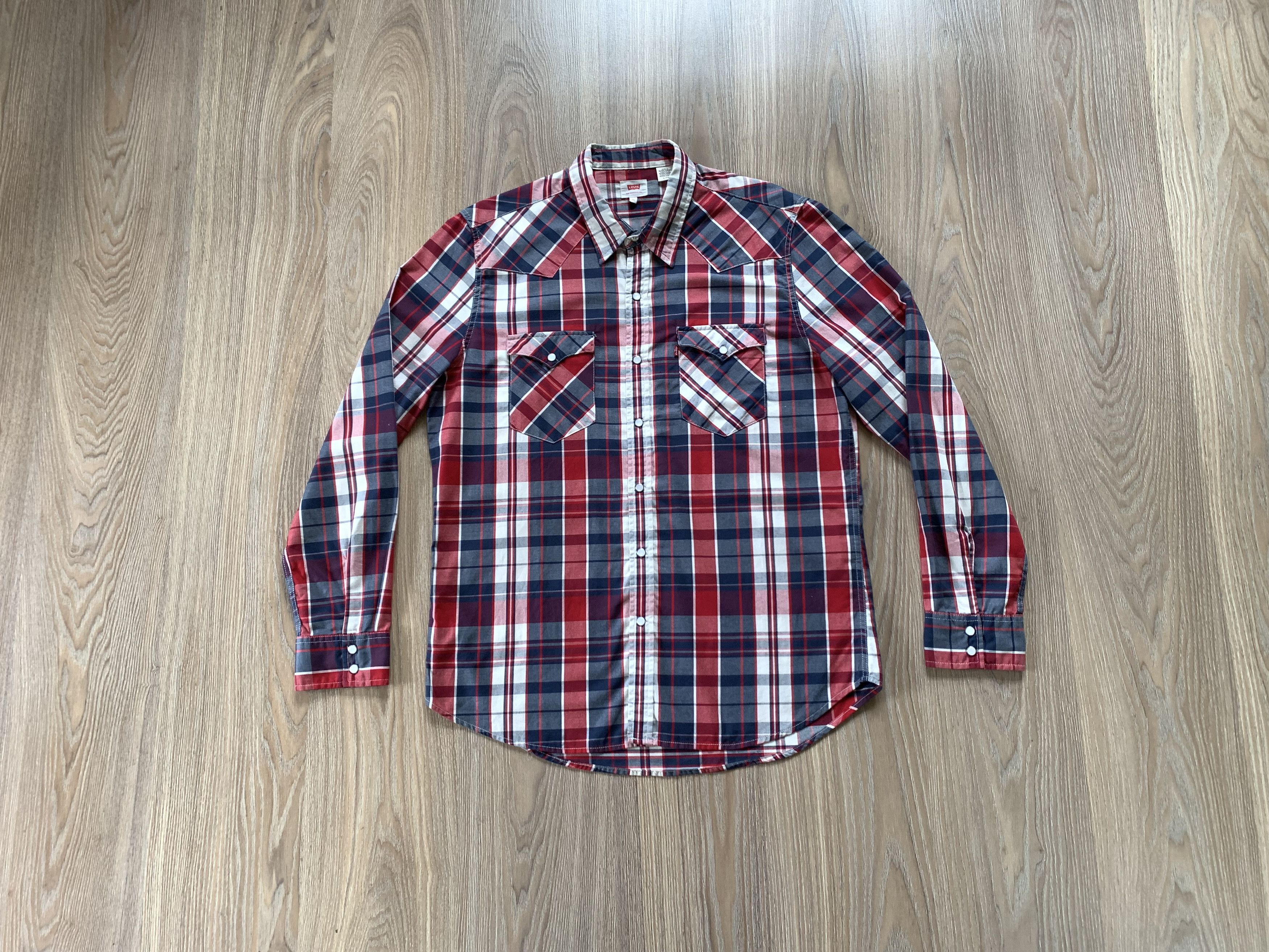 Flannel × Levi's Levis Long Sleeve Western Double Pocket Plaid Shirt Size US XL / EU 56 / 4 - 1 Thumbnail