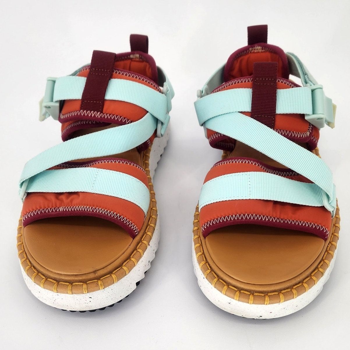 Chloe Chloé Lilli Multi-Strap Platform Sandals Orange/Teal EU 38 Size US 8 / IT 38 - 5 Thumbnail