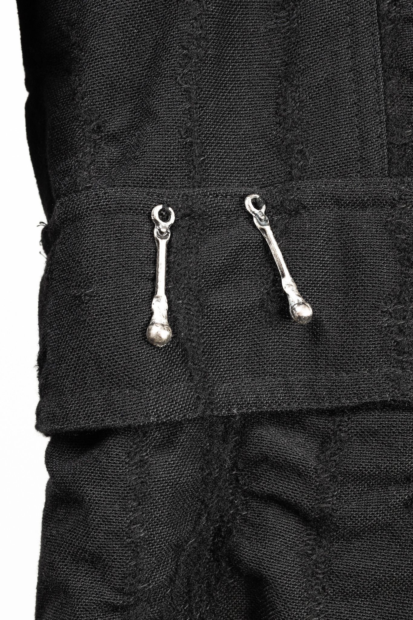 Other Caty Lesca Black Textured Wool & Cotton Metal-Accent Jacket Size L / US 10 / IT 46 - 8 Thumbnail