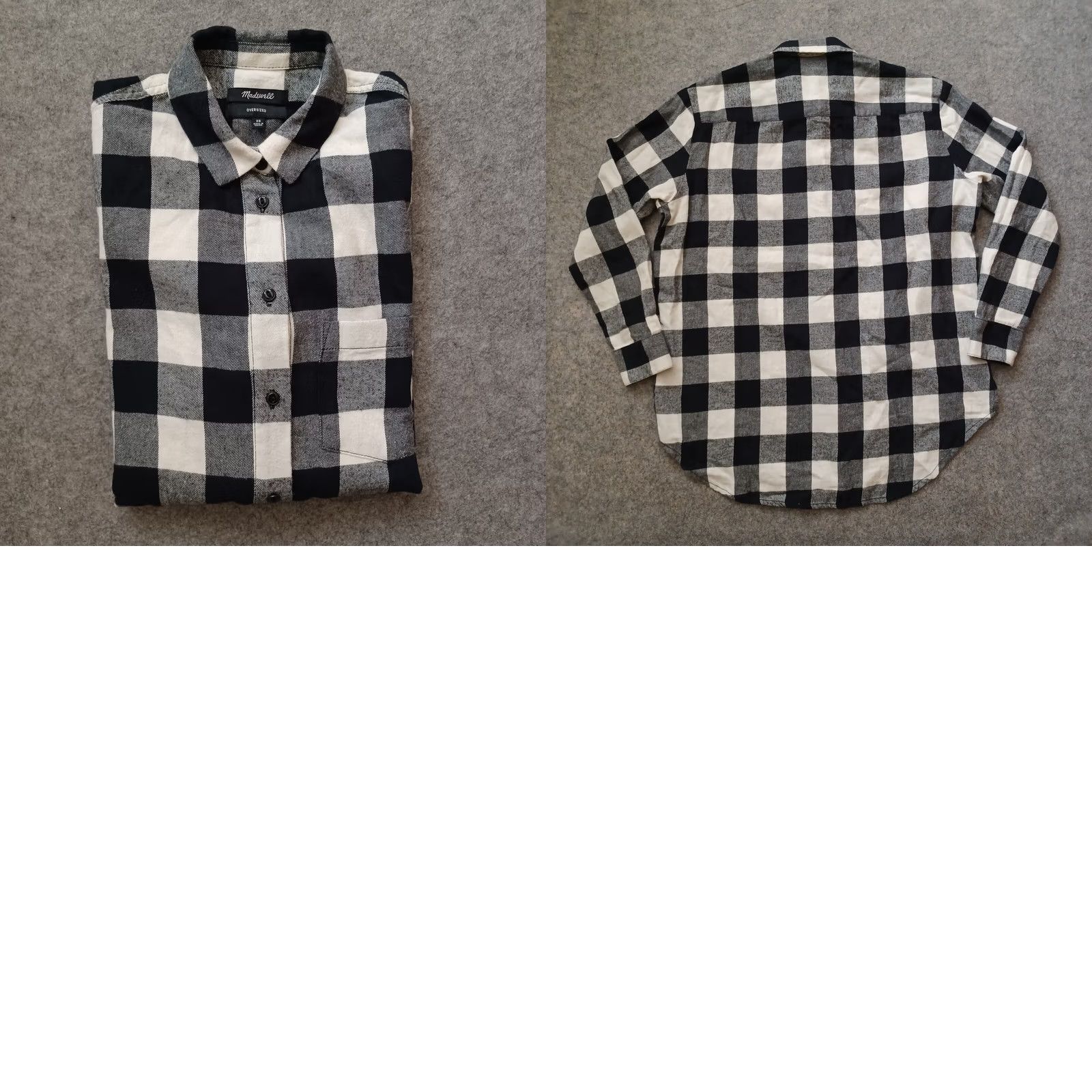 Madewell Madewell Shirt XS Black Ivory Check Oversized Button Up Long Sleeve Top Womens Size XS / US 0-2 / IT 36-38 - 10 Thumbnail