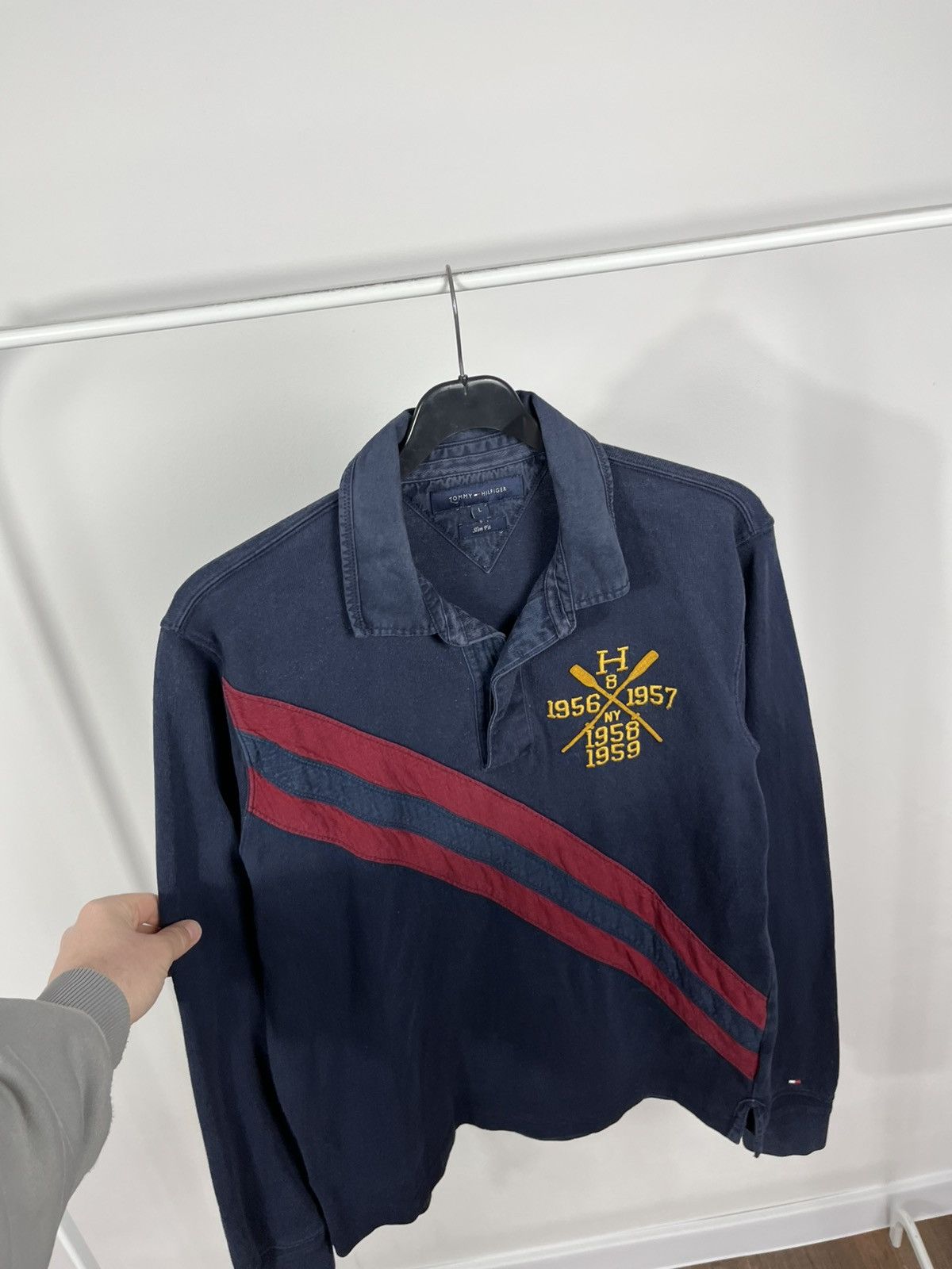 Tommy Hilfiger Tommy Hilfiger Long Sleeve Polo Rugby Shirt Embroidered L Size US L / EU 52-54 / 3 - 5 Thumbnail