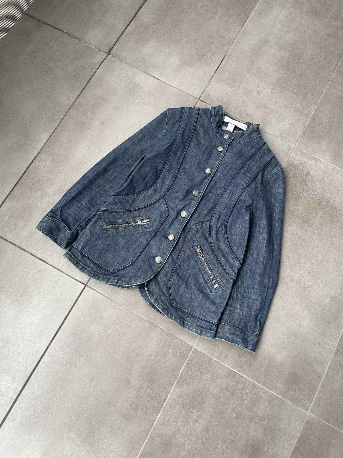 H&M × Stella McCartney SS05 Stella McCartney X H&M Denim Blazer Jacket Size XS / US 0-2 / IT 36-38 - 2 Thumbnail