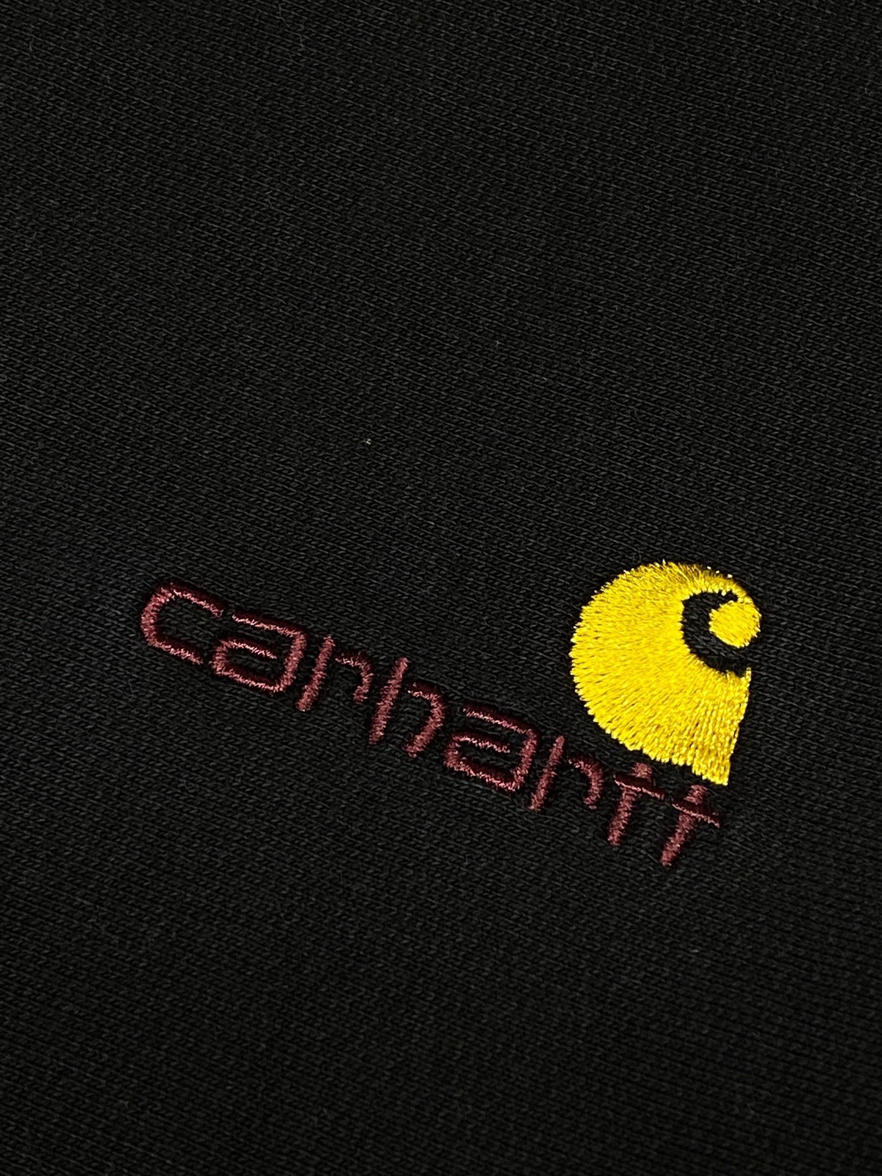 Carhartt 🔥 00s CARHARTT TOTAL BLACK AMERICAN SCRIPT HOODIE Y2K STYLE Size US M / EU 48-50 / 2 - 4 Thumbnail