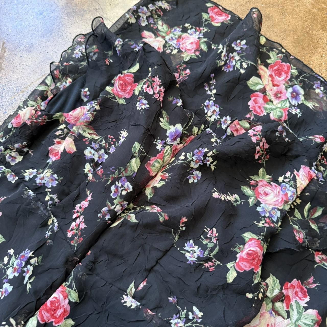 Designer 90s Floral Midi Dress Size XL / US 12-14 / IT 48-50 - 4 Thumbnail