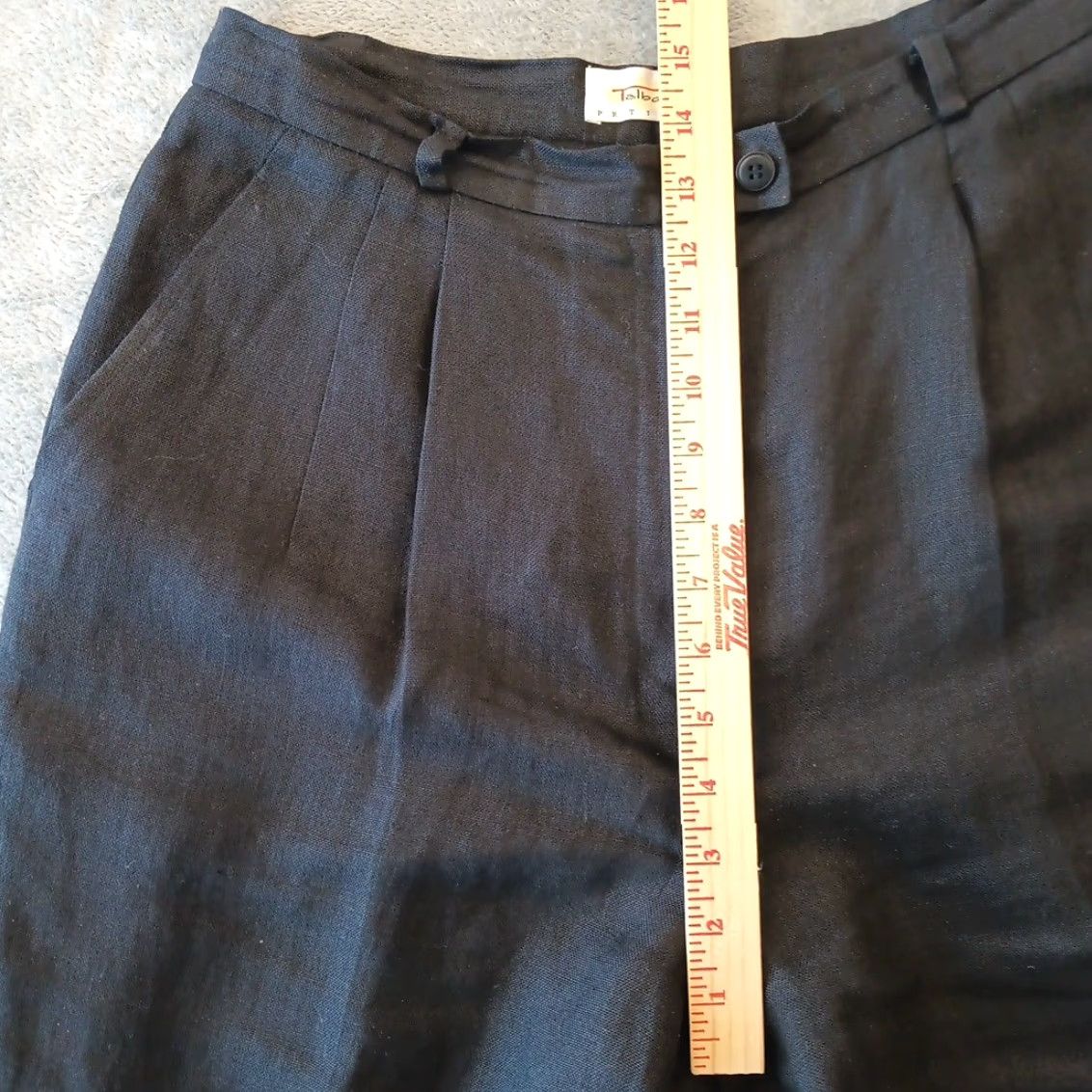 Talbots Talbots Petites Dress Pants Womens 12P Black Linen Pleated Lined Iron Free Flat Front 28in Inseam Straight Leg Pockets Dress Pants Womens Girls Mens? Size 34" / US 12 / IT 48 - 4 Thumbnail