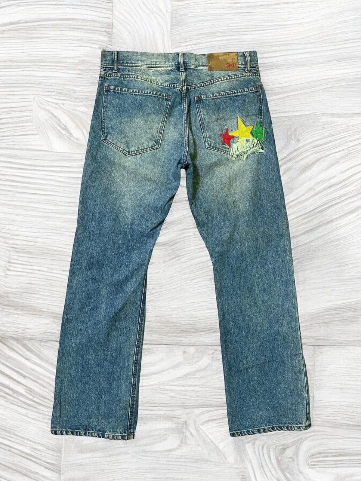 Japanese Brand NESTA BRAND Embroidered 🇲🇱 Mud Wash Selvedge Denim Size US 35 - 2 Thumbnail