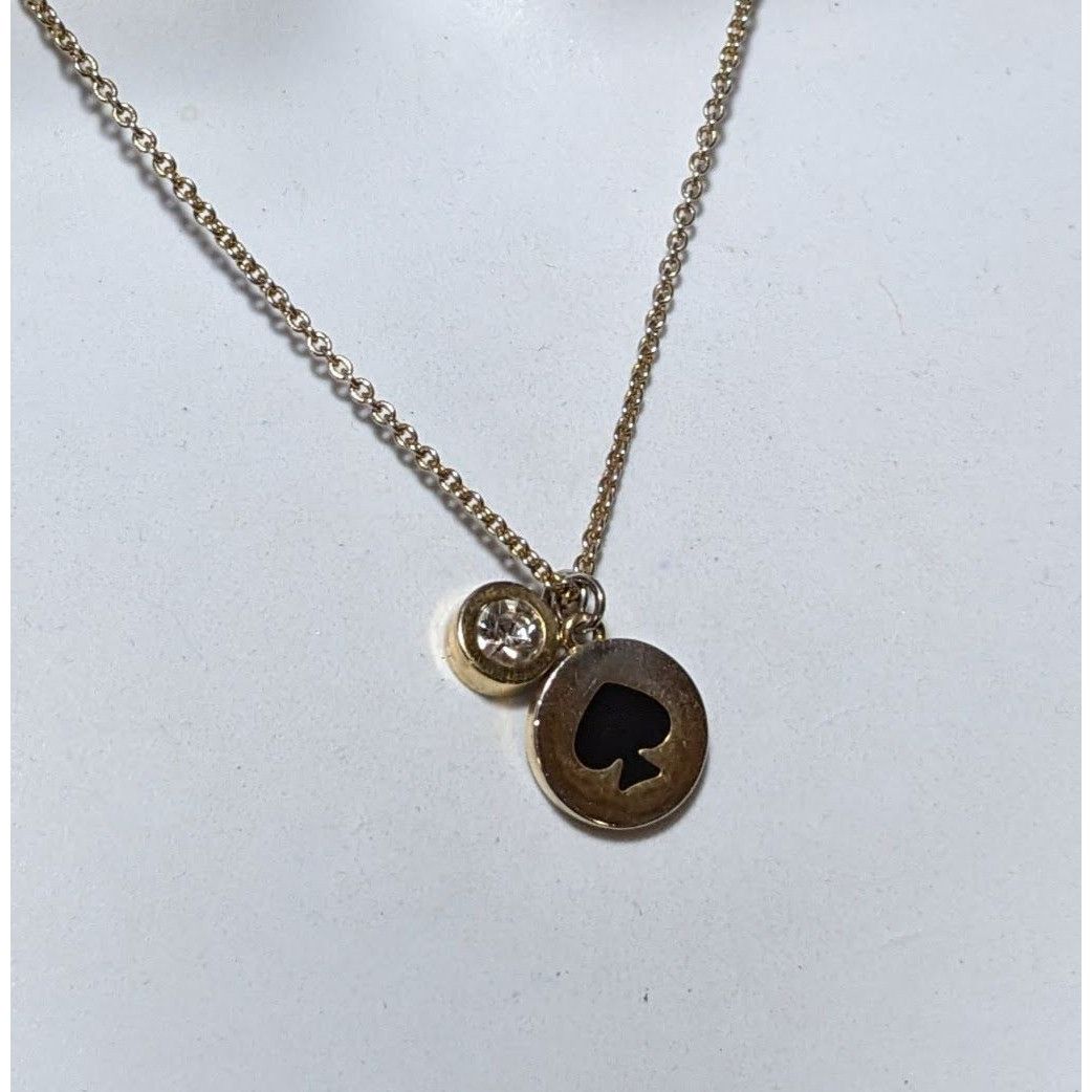 Kate Spade Kate Spade Spot The Spade Black And Gold Necklace Size ONE SIZE - 4 Thumbnail