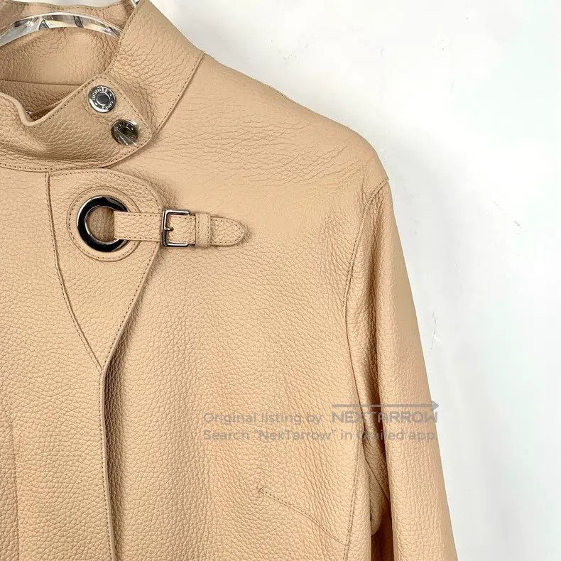 Hermes Hermes Apricot Ring Buckle Leather Jacket Zip-Up Coat Size XS / US 0-2 / IT 36-38 - 3 Thumbnail
